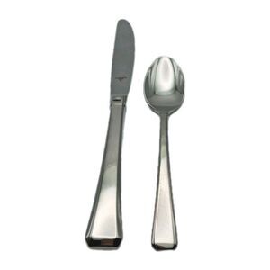 Gorham Tristan Glossy Teaspoon & Place Knife Stainless 18/8 Flatware NOS Rare